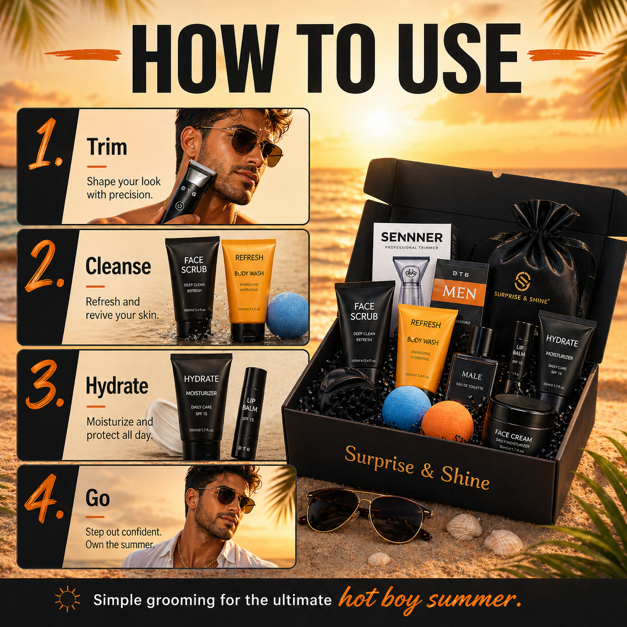 Hot Boy Summer Box - Men's Grooming Essentials Collection